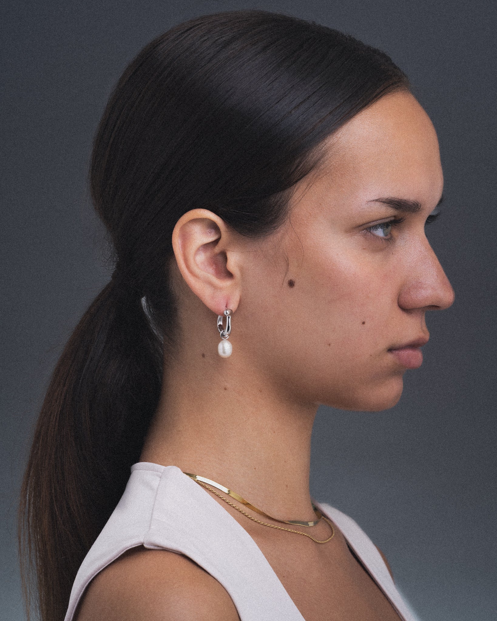 Pearl Drop Hoops