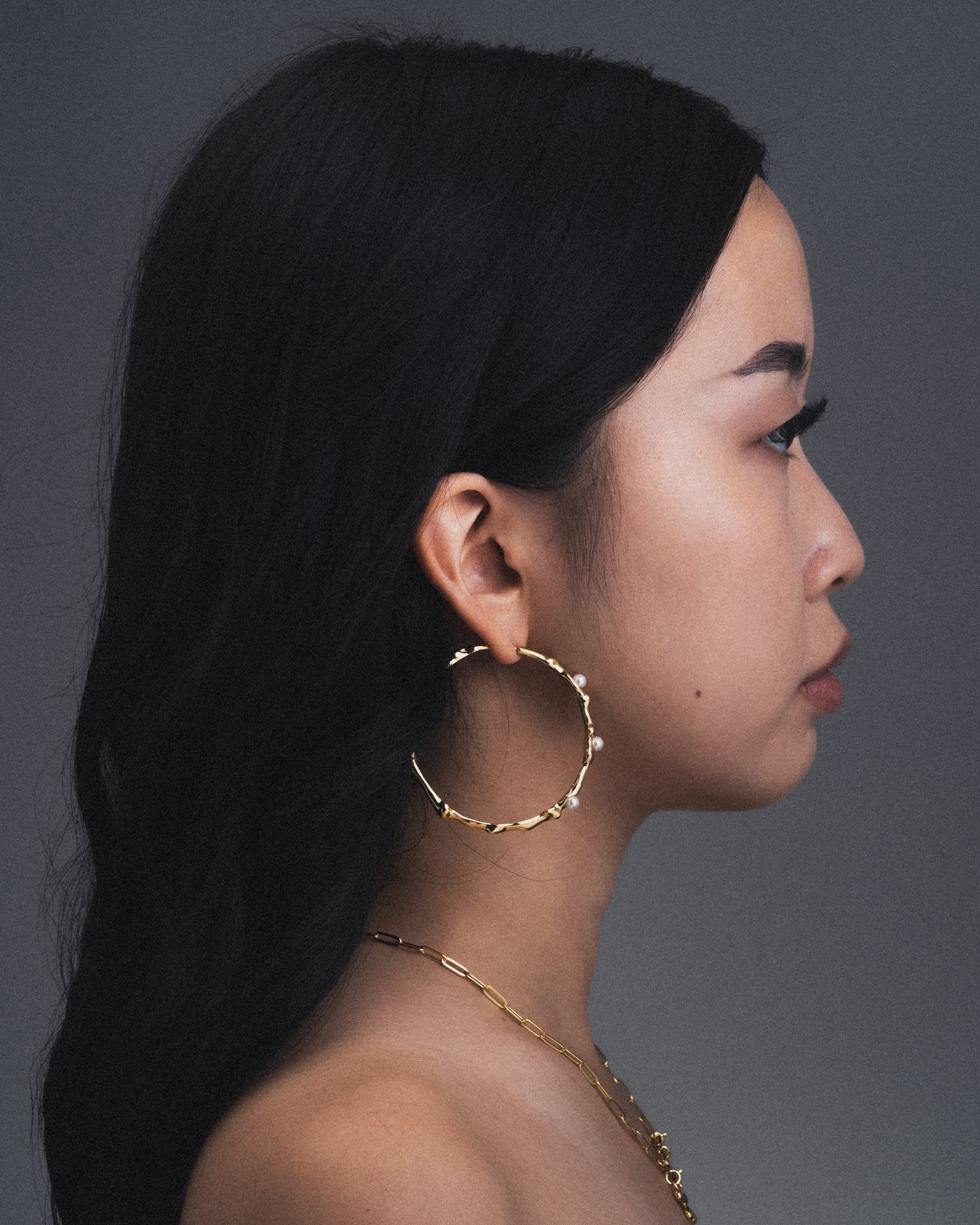Ripple Pearl Hoops