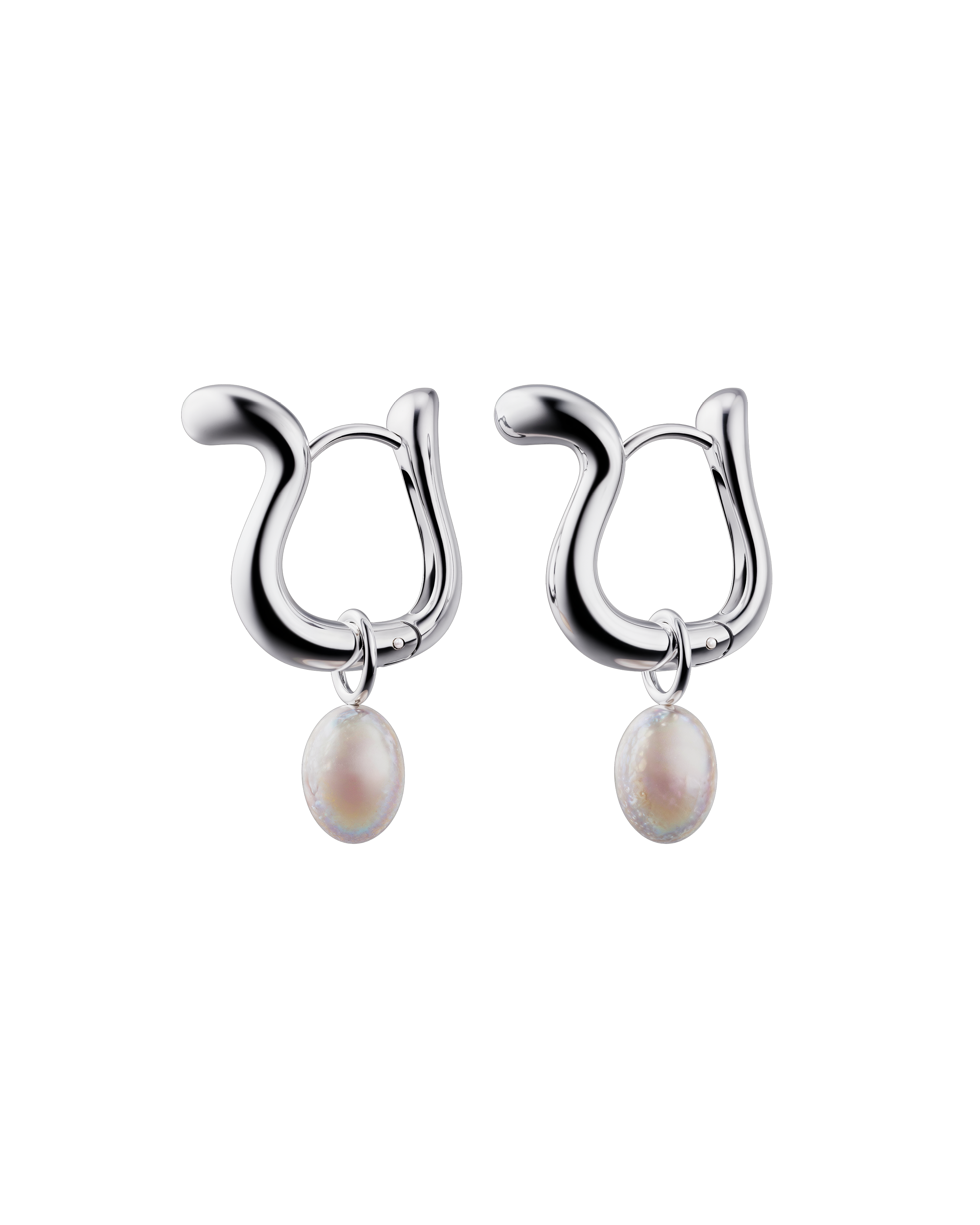 Pearl Drop Hoops