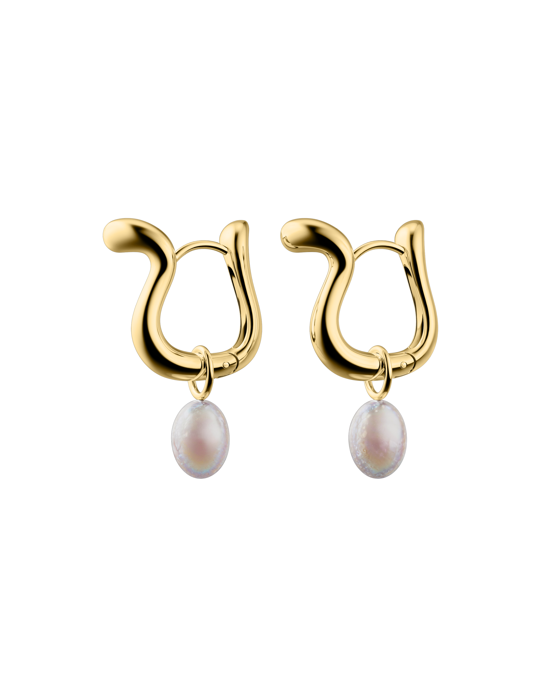 Pearl Drop Hoops