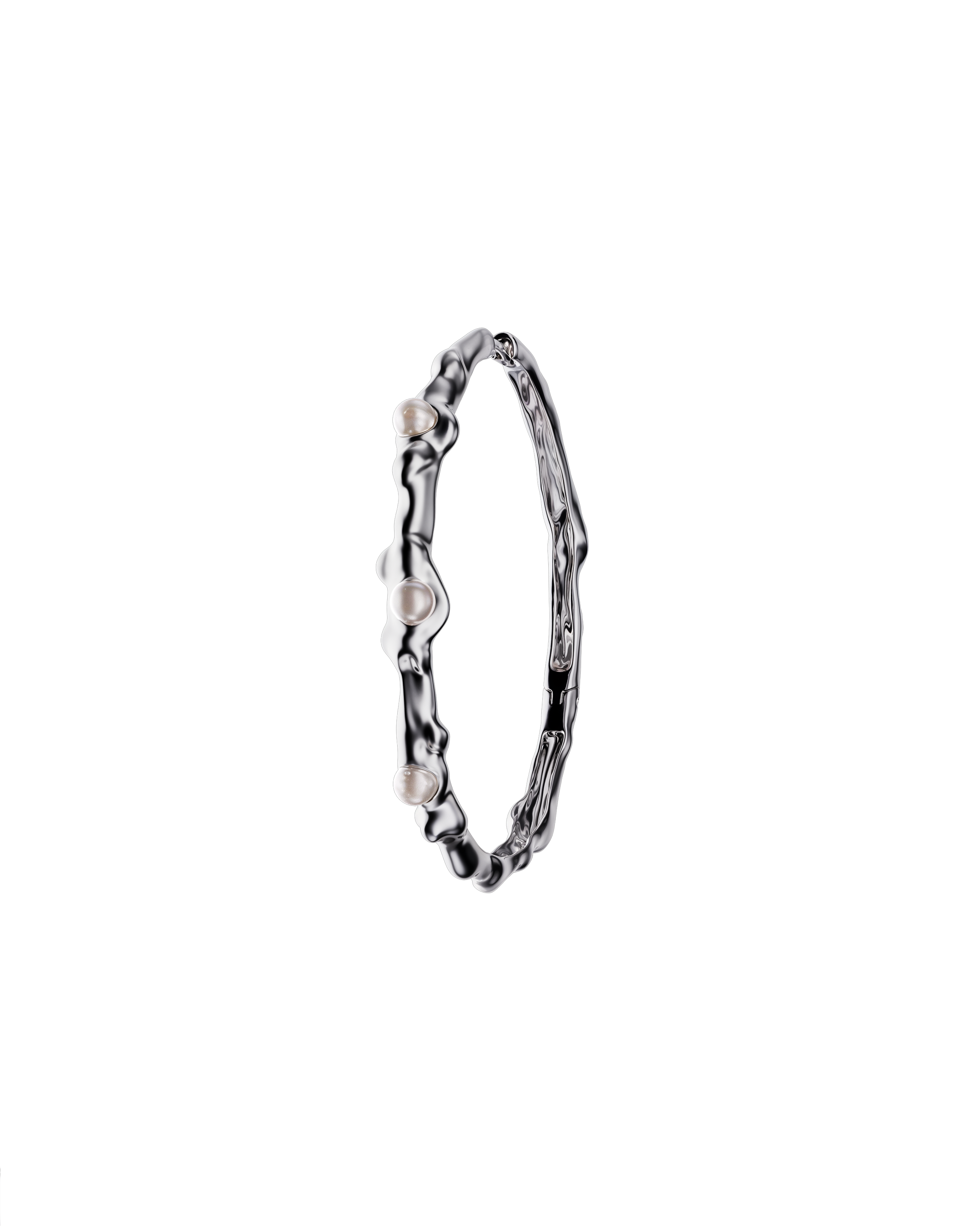 Ripple Pearl Hoops