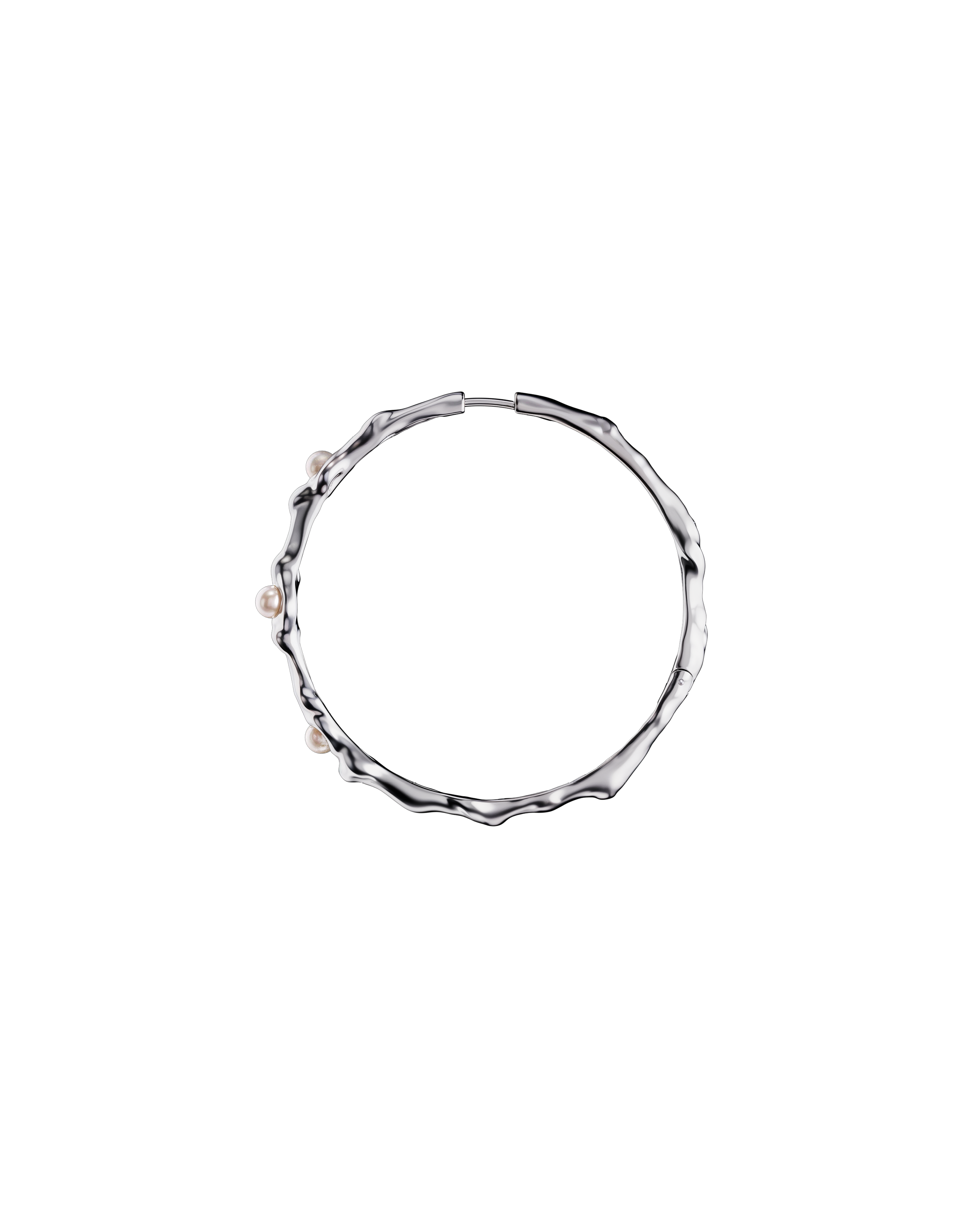 Ripple Pearl Hoops