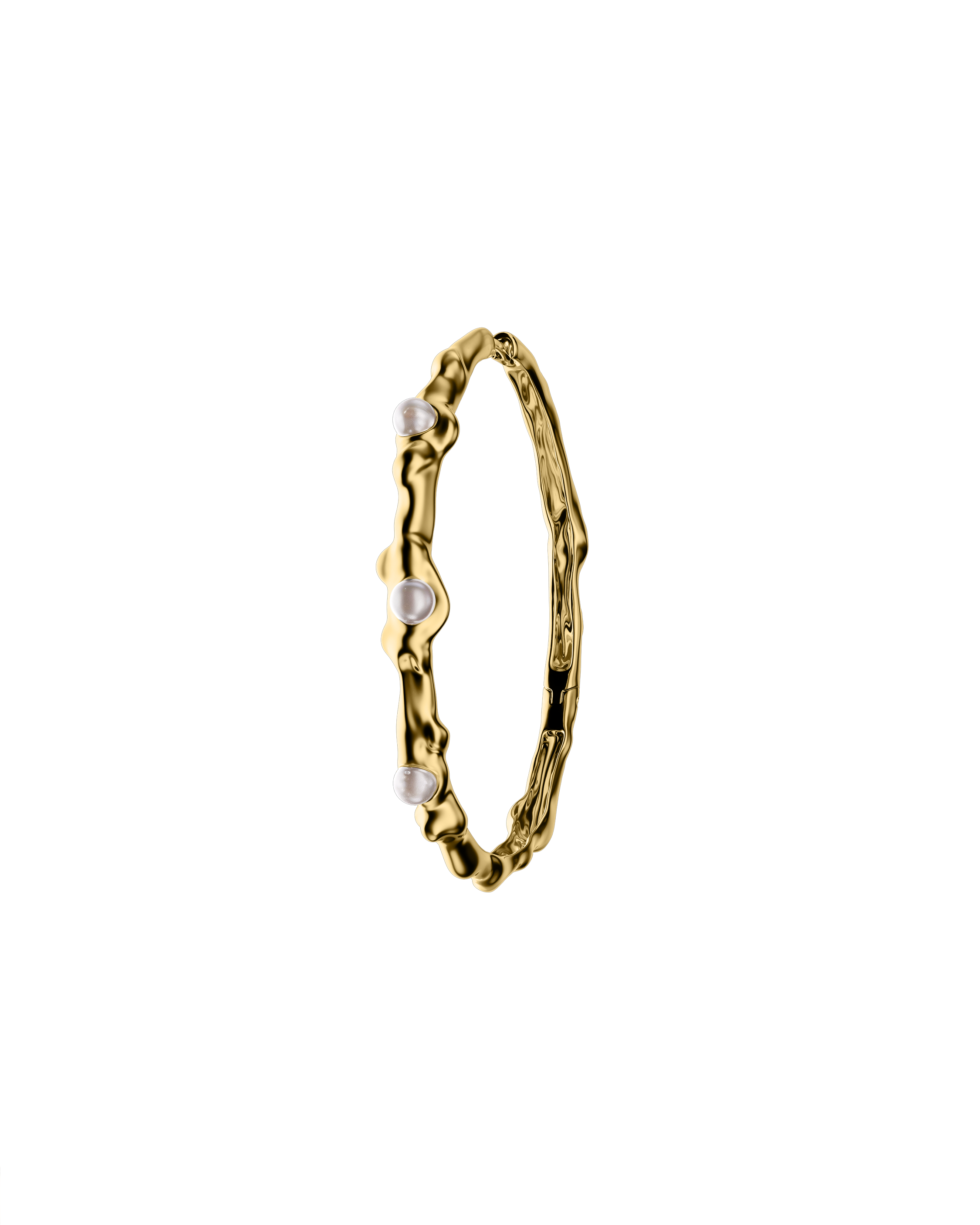 Ripple Pearl Hoops