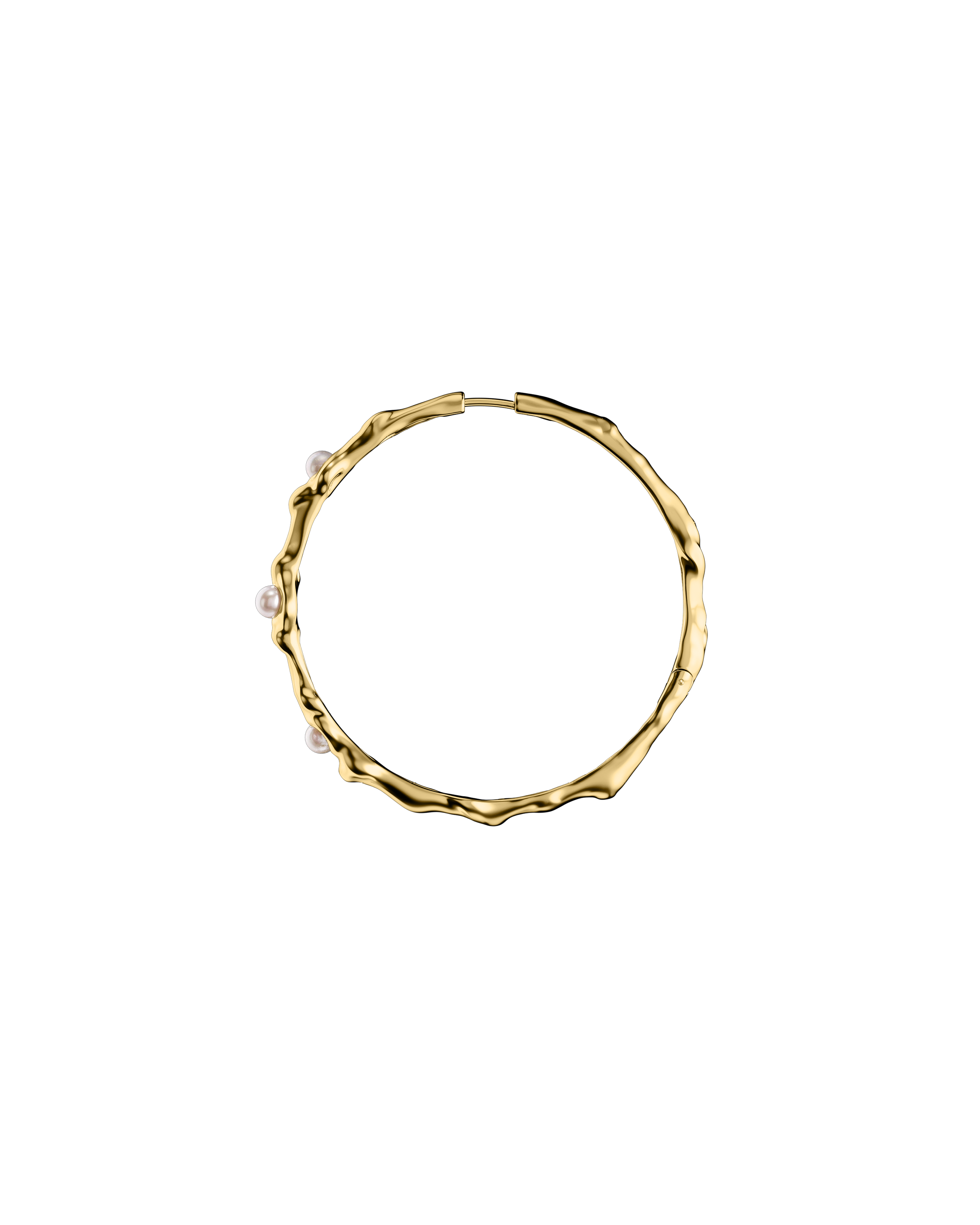 Ripple Pearl Hoops